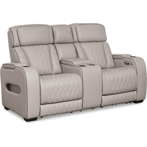 image:imageSignature Design by Ashley Power Reclining Loveseat with Console GrayGrey
