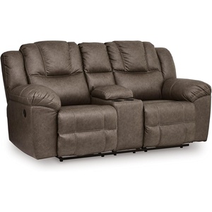 image:imageSignature Design by Ashley Reclining Sofa Windsley Pillow Top CouchReclining Loveseat with Console
