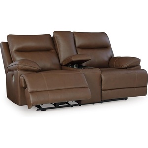 image:imageSignature Design by Ashley VonRyan Power Reclining Sofa Top Grain Leather Seating ZeroGravity Recliner Couch Living Room Furniture Tobacco Brown 92InchLoveseat