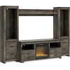 image:imageSignature Design by Ashley 4Piece Fireplace Entertainment Center WhiteBrown