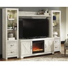 image:imageSignature Design by Ashley 4Piece Fireplace Entertainment Center WhiteWhitewash
