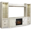 image:imageSignature Design by Ashley 4Piece Fireplace Entertainment Center WhiteWhitewash
