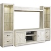 image:imageSignature Design by Ashley 4Piece Fireplace Entertainment Center WhiteWhitewash
