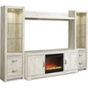 image:imageSignature Design by Ashley 4Piece Fireplace Entertainment Center WhiteWhitewash