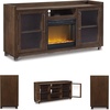 image:imageSignature Design by Ashley 70 Fireplace TV Stand for 80 TVs WalnutBrown