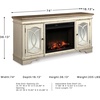 image:imageSignature Design by Ashley 74 Electric Fireplace TV Stand Chipped WhiteVintage Casual