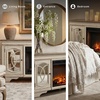 image:imageSignature Design by Ashley 74 Electric Fireplace TV Stand Chipped WhiteVintage Casual