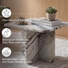 image:imageSignature Design by Ashley Baretton Marble Coffee Table Square Nesting Design Genuine Stone Construction Sculptural Centerpiece for Living Rooms BlackWhiteTaupe 18 W