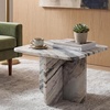image:imageSignature Design by Ashley Baretton Marble Coffee Table Square Nesting Design Genuine Stone Construction Sculptural Centerpiece for Living Rooms BlackWhiteTaupe 18 W