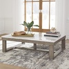 image:imageSignature Design by Ashley Burkhaus Coffee Table Modern White MarbleTwo Tone