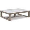image:imageSignature Design by Ashley Burkhaus Coffee Table Modern White MarbleTwo Tone
