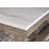 image:imageSignature Design by Ashley Burkhaus Coffee Table Modern White MarbleTwo Tone