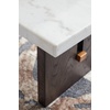 image:imageSignature Design by Ashley Burkhaus Coffee Table Modern White MarbleWhite  Dark Brown