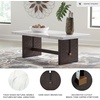 image:imageSignature Design by Ashley Burkhaus Coffee Table Modern White MarbleWhite  Dark Brown