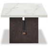 image:imageSignature Design by Ashley Burkhaus Coffee Table Modern White MarbleWhite  Dark Brown