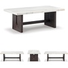 image:imageSignature Design by Ashley Burkhaus Coffee Table Modern White MarbleWhite  Dark Brown
