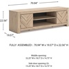 image:imageSignature Design by Ashley Cayboni 71 TV Stand Whitewash FireplaceLight Brown