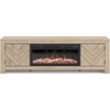 image:imageSignature Design by Ashley Cayboni 71 TV Stand Whitewash FireplaceLight Brown