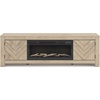 image:imageSignature Design by Ashley Cayboni 71 TV Stand Whitewash FireplaceLight Brown