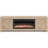 image:imageSignature Design by Ashley Cayboni 71 TV Stand Whitewash FireplaceLight Brown