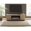 image:imageSignature Design by Ashley Cayboni 71 TV Stand Whitewash FireplaceLight Brown
