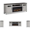 image:imageSignature Design by Ashley Darborn 88 TV Stand with Electric FireplaceLight Gray  Dark Brown