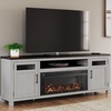 image:imageSignature Design by Ashley Darborn 88 TV Stand with Electric FireplaceLight Gray  Dark Brown