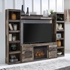 image:imageSignature Design by Ashley Derekson 4Piece Fireplace Wall Unit GrayMulti Gray