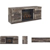 image:imageSignature Design by Ashley Derekson 4Piece Fireplace Wall Unit GrayMulti Gray
