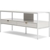 image:imageSignature Design by Ashley Deznee Modern Large TV Stand for TVs up to 69 with 1 Shelf and 2 Drawers White