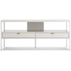 image:imageSignature Design by Ashley Deznee Modern Large TV Stand for TVs up to 69 with 1 Shelf and 2 Drawers White