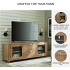 image:imageSignature Design by Ashley Rencott Contemporary 2Drawer 80 TV Stand for TVs up to 91 with Adjustable Shelves Cabinets Cord Openings Light Brown