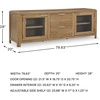 image:imageSignature Design by Ashley Rencott Contemporary 2Drawer 80 TV Stand for TVs up to 91 with Adjustable Shelves Cabinets Cord Openings Light Brown