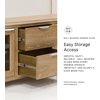 image:imageSignature Design by Ashley Rencott Contemporary 2Drawer 80 TV Stand for TVs up to 91 with Adjustable Shelves Cabinets Cord Openings Light Brown