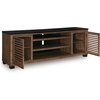 image:imageSignature Design by Ashley Robbinsdale Casual 72 TV Stand for TVs up to 82 with Cabinet Doors and Adjustable Shelves WhiteLight Brown  Black