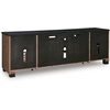 image:imageSignature Design by Ashley Robbinsdale Casual 72 TV Stand for TVs up to 82 with Cabinet Doors and Adjustable Shelves WhiteLight Brown  Black