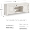 image:imageSignature Design by Ashley Robbinsdale Casual 72 TV Stand for TVs up to 82 with Cabinet Doors and Adjustable Shelves WhiteWhite