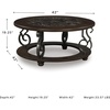 image:imageSignature Design by Ashley Round Coffee Table Faux Marble 42Inch