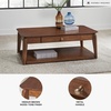 image:imageSignature Design by Ashley Trenmour MidCentury Modern Coffee Table with 1 Drawer Lower Open Shelf and Casters Light Brown