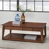 image:imageSignature Design by Ashley Trenmour MidCentury Modern Coffee Table with 1 Drawer Lower Open Shelf and Casters Light Brown
