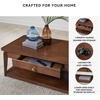 image:imageSignature Design by Ashley Trenmour MidCentury Modern Coffee Table with 1 Drawer Lower Open Shelf and Casters Light Brown