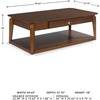 image:imageSignature Design by Ashley Trenmour MidCentury Modern Coffee Table with 1 Drawer Lower Open Shelf and Casters Light Brown