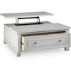 image:imageSignature Design by Ashley Wood LiftTop Coffee Table with Storage BrownAntique White
