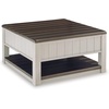 image:imageSignature Design by Ashley Wood LiftTop Coffee Table with Storage BrownDark Brown  Light Gray