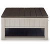 image:imageSignature Design by Ashley Wood LiftTop Coffee Table with Storage BrownDark Brown  Light Gray