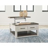 image:imageSignature Design by Ashley Wood LiftTop Coffee Table with Storage BrownDark Brown  Light Gray