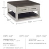 image:imageSignature Design by Ashley Wood LiftTop Coffee Table with Storage BrownDark Brown  Light Gray