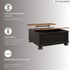 image:imageSignature Design by Ashley Wood LiftTop Coffee Table with Storage BrownLight Brown  Black