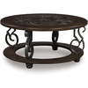 image:imageSignature Design by Ashley Round Coffee Table Faux Marble 42Inch