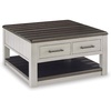 image:imageSignature Design by Ashley Wood LiftTop Coffee Table with Storage BrownDark Brown  Light Gray
